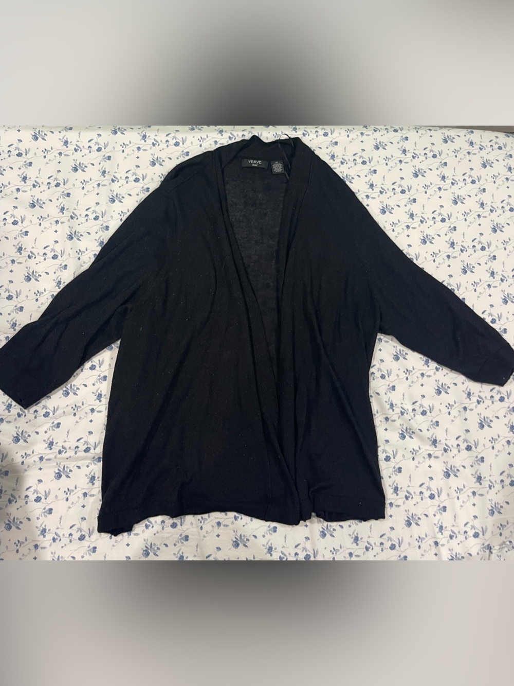 Verve Ami Black Open-Front Women's Cardigan Sweater